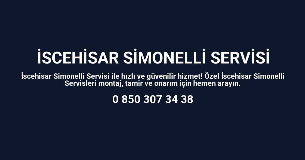İscehisar Simonelli Servisi